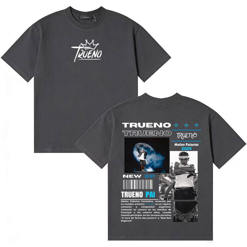 Rapper Trueno New Album Tshirt Unisexs Women Punk Short Sleeve Tee Shirt Aesthetic Fans Music Cotton Oversized Tshirts Streetwear