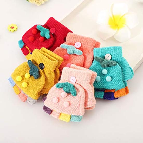 Knit for Boys and with Mitten Fingerless and Warm for Infants and Perfect for Playing In the and More [eipatu] Kids' Gloves, Girls, Covers,