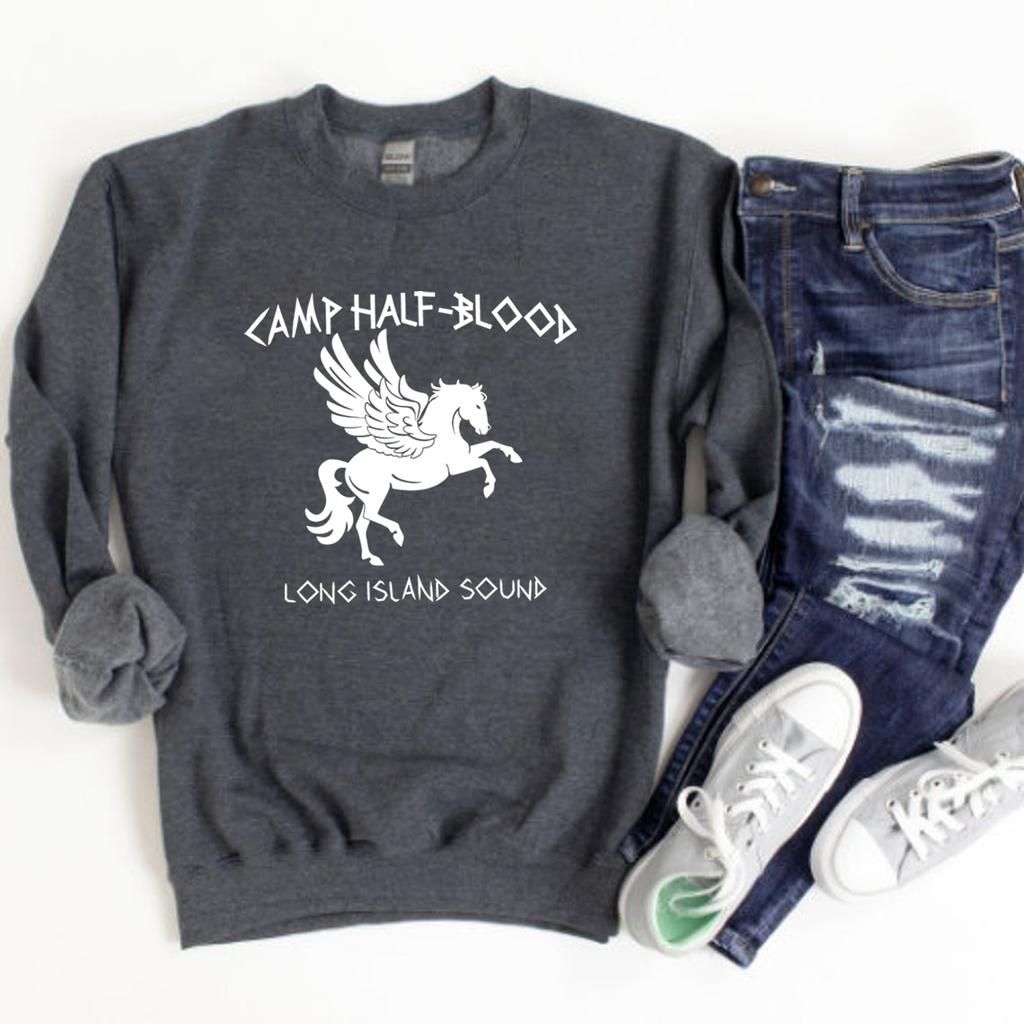 Unisex Camp Half Blood Sweatshirt Percy Jackson Hoodies Long Island Sound Olympian SPQR Pullover Vintage Unisex Sweatshirts Streetwear