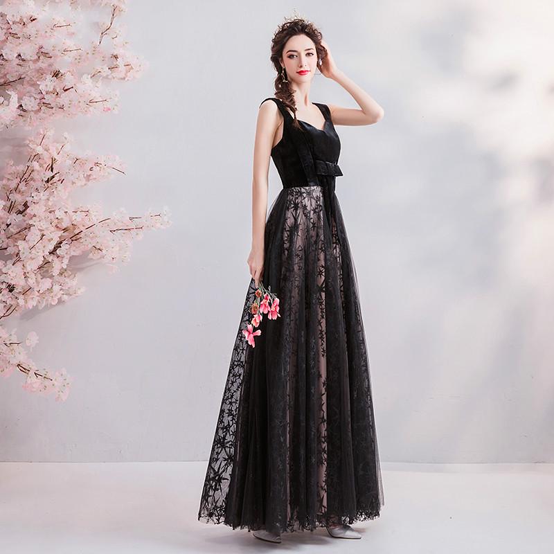 Buy New Black Evening Dress V-neck 
