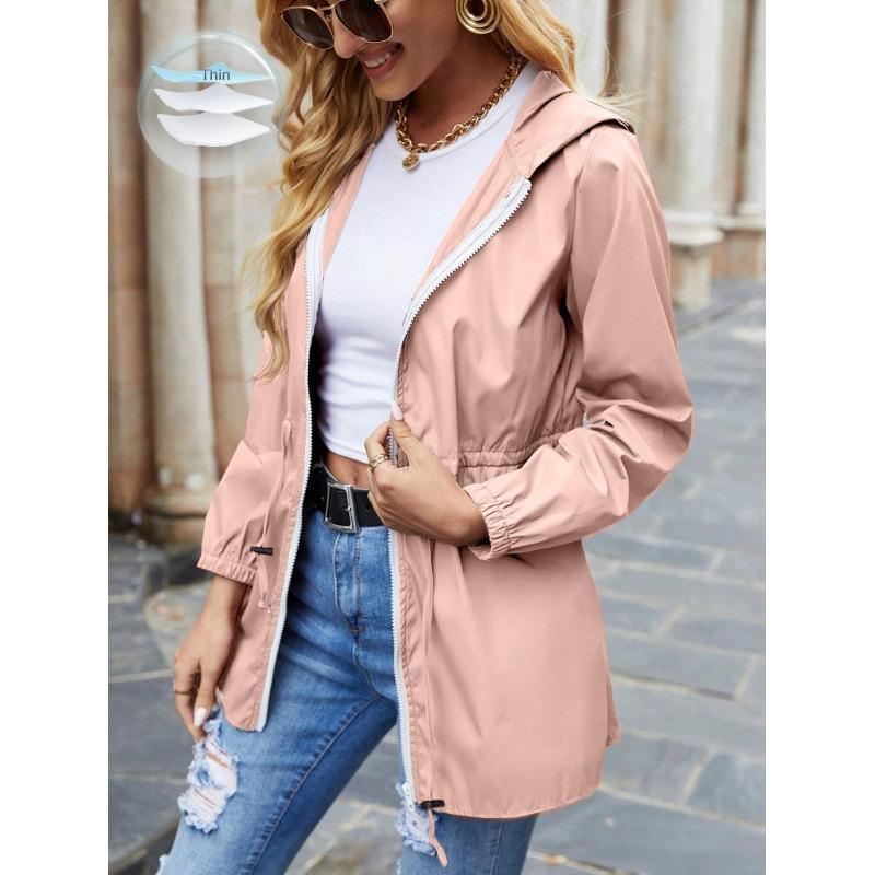 2025 Women s European & American Hooded Zip-Up Jacket, Casual Autumn/Winter Style S