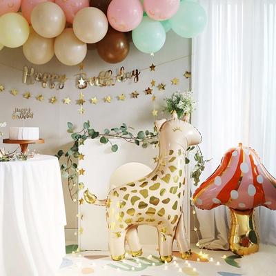 Cute Cartoon Red Pink Mushroom Aluminum Film Balloon Outdoor Camping Picnic Photo Birthday Party Decoration Arrangement