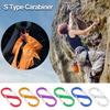 10pcs S Double Carabiner Set Tactical Gear Hooks Camping EDC Survival Climbing Spring Backpack Clasps Keychain Key Chain Clip