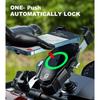 Kewig Motorcycle Fork Stem Phone Mount With Qi 15W Wireless Charger & USB C 20W Fast Charging Port, One-Push Automatically Lock & Quick Release