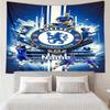 Custom Name Chelsea Football Club Print Tapestry, Backdrop, Easy Setup, Ideal for Bedroom, Office & Living Room, with Aesthetic Wall Hanging Decor.
