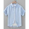 Foreign Trade Surplus Summer New Solid Color Linen Short-Sleeve Shirt for Men, Loose Casual Shirt, Lyocell Ice Silk Top