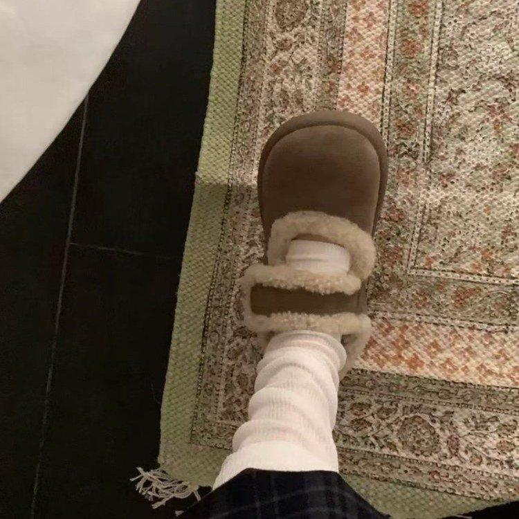 Winter 2025 New Sampo Lamb Fur Potatoes Mary Jane Comfortable Versatile Fur Integrated Snow Cotton Shoes