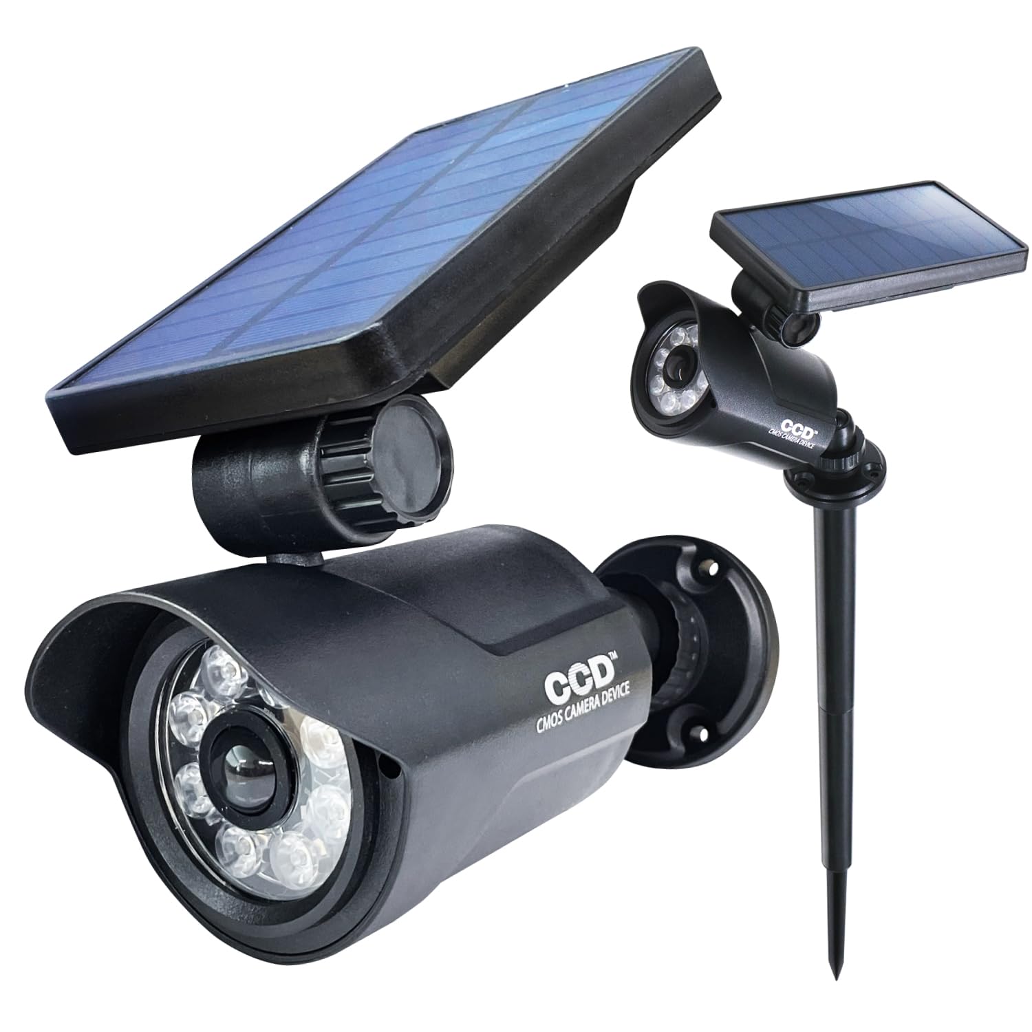 

OnLord OL-332BH Black Solar Sensor Light, Outdoor, Waterproof, Motion Sensor, Red LED, Built-in Pole, Bright, Magnet Compatible, Security Camera Style