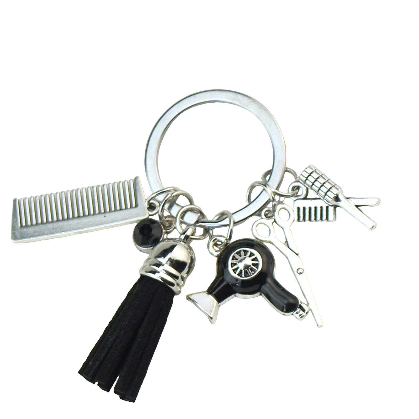 Ножницы Фен Расческа Кисточка Брелок Парикмахерские Аксессуары Мода Парикмахер Подарок. One Size чёрный