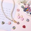 Craftdady 48 Stück Emaille Herz Anhänger Blume Regenbogen Streifen Leopard Muster Herz Metall Anhänger Bunte Legierung Valentinstag Herz Anhänger für