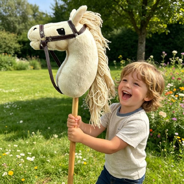 Lightweight Wooden Horse Head Stick With Plush Detail Funny Horse Head Accessory For Theater And Family Parties