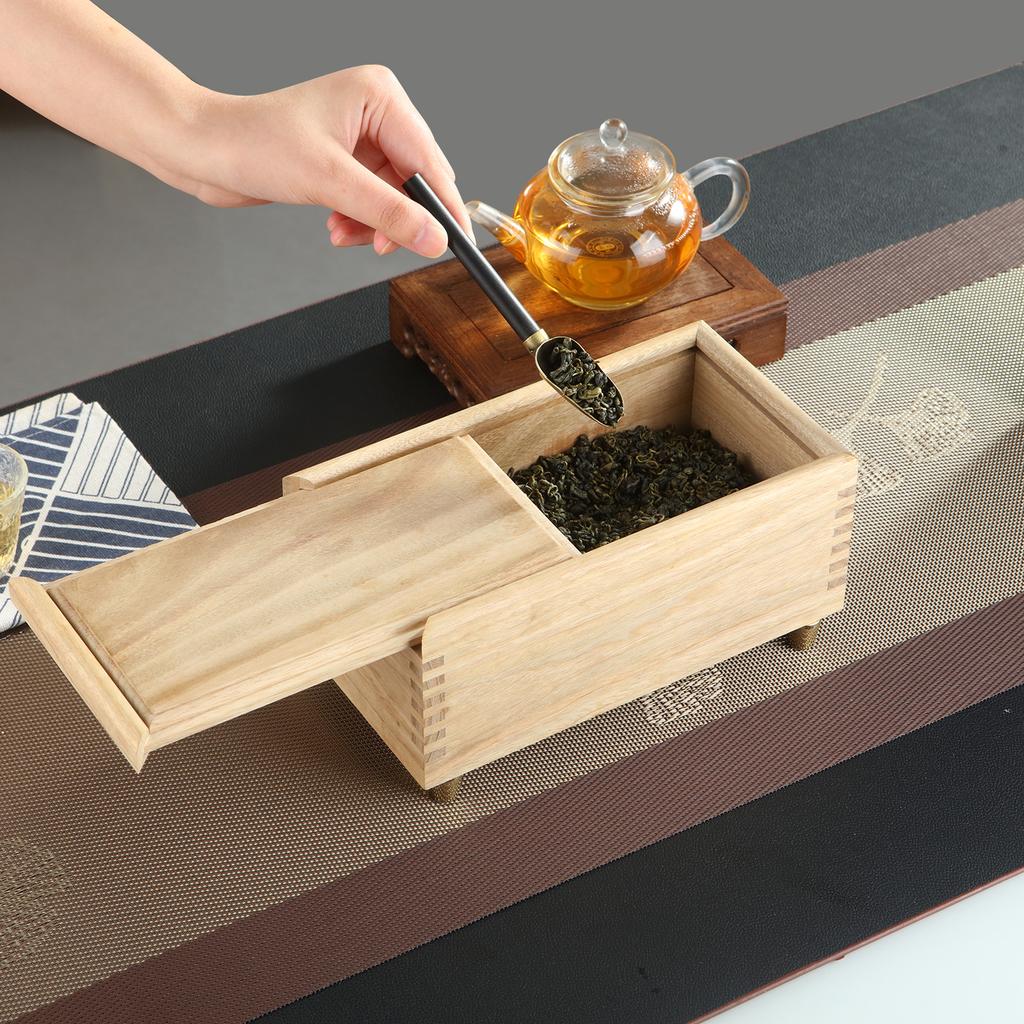 Wooden Storage Box Coffee Bean Storage Container Nut Spice Storage Box Tea Canister Eco-friendly Kitchen Organizer Case