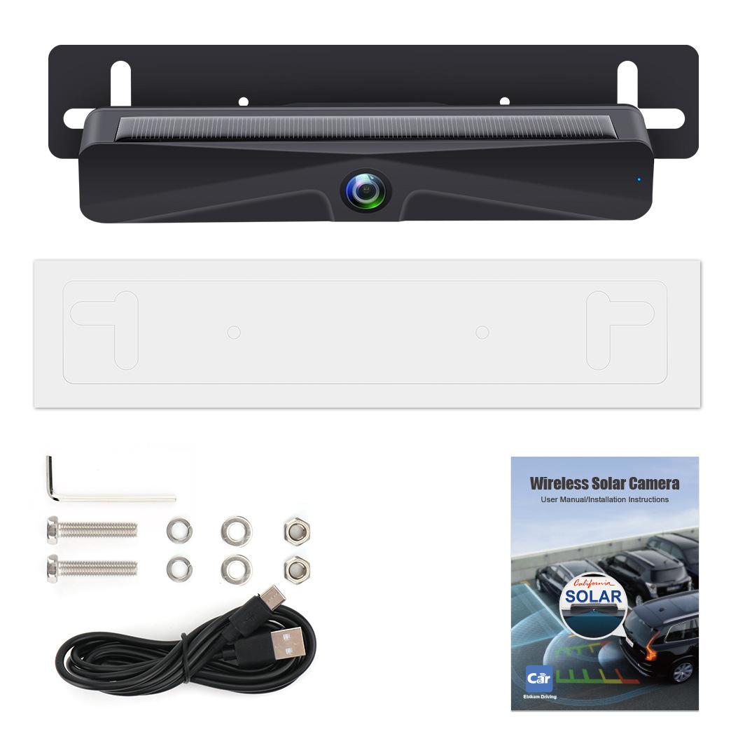 

Solar WIFI wireless car APP reversing camera, blind spot monitoring image rear view license plate camera