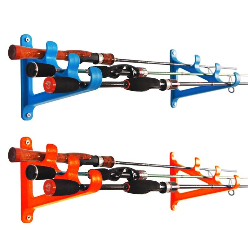 3-Position Fishing Rod Storage Holder Horizontal Fishing Rod Rack Wall Mounted Fishing Rod Display Racks Enduring