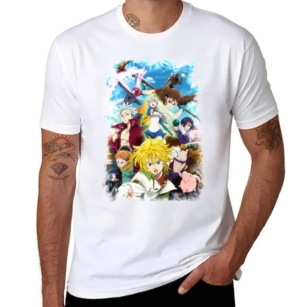 Seven Deadly Sins Black T-Shirt tops Short sleeve tee new edition heavyweight t shirts for men