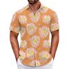 Summer Flower Shirt Men'S Beach Vintage Casual Hawaiian Digital Printing Short Sleeve Men'S Large Size Shirt
