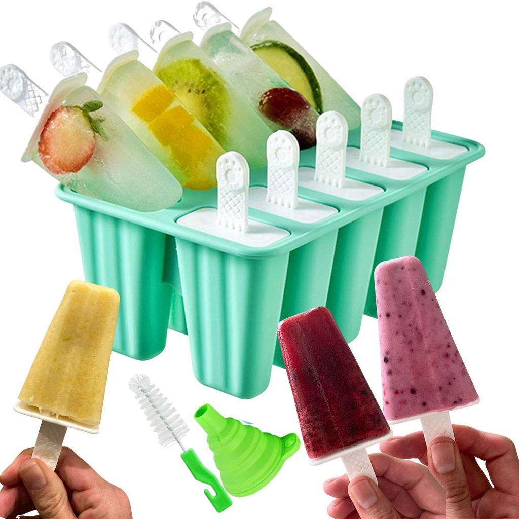 Ice Pop Mould Silicone Ice Pop Model Ice Pop Model Reusable Easy Release Ice Pop Maker (with Funnel, Brush)