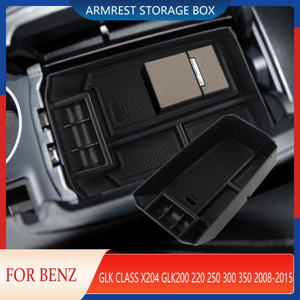 

For Mercedes Benz GLK Class X204 GLK200 220 250 300 350 2008-2015 Center Console Organizer Tray Storage Box Car Armrest Acc чорний