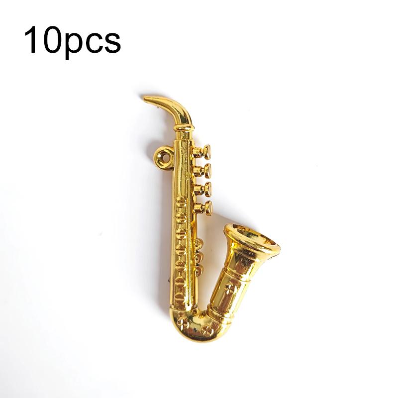 10/20pcs Mini Golden Musical Instrument Ornaments Desktop Ornament Decoration Miniature Creative Mini Decorative Crafts TMZ