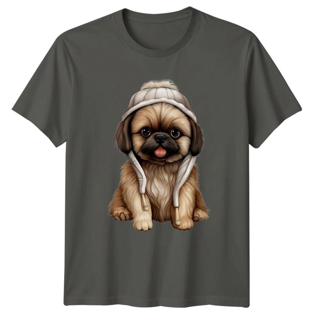 Corgi Wearing Hat Dog Animals Unisexs Unisexs Graphic Tee Winter Style Cozy S