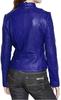 Women's Designer Blue Genuine Real Sheepskin Handmade  Leather Jacket Party Wear Coat