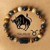 Pulsera de Ojo de Tigre y Piedra Pintada de las Doce Constelaciones