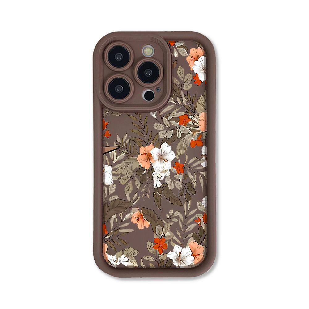 Retro small flower for iPhone17PorMax mobile phone case 14 Apple 13 fine hole 12/15 all-inclusive soft case