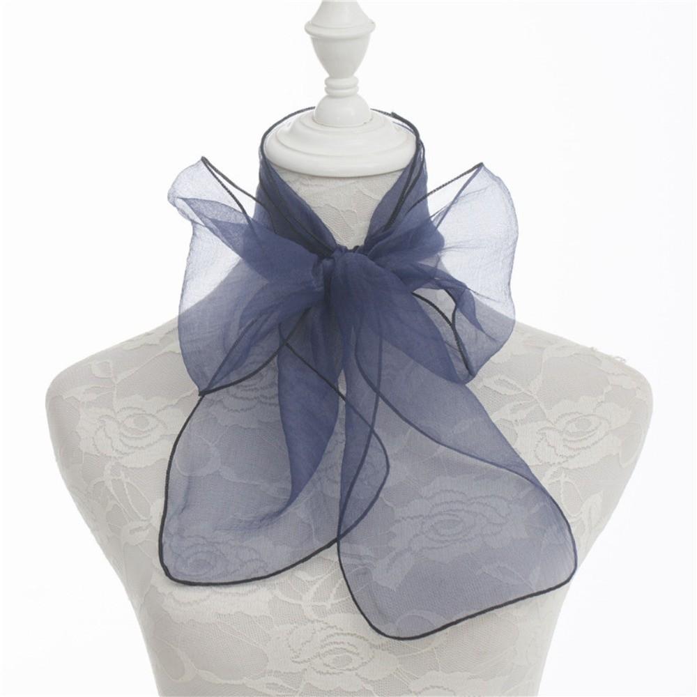 Gifts 140cm Women's Silk Scarf Solid Color Soft Handkerchief Neckerchief Spring Summer