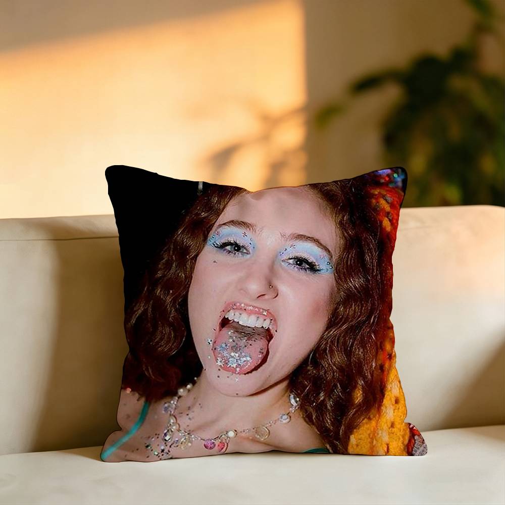 Popular Singer CChappell Roan Pillow Case Square DoubleSided Sofa Cushion Cover Bedroom Bedside Pillow