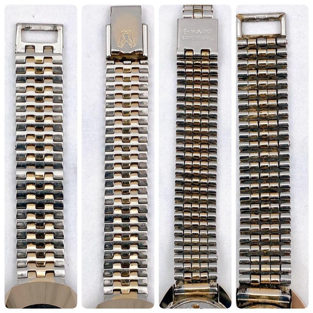 Used Working Item Good Condition RADO BALBOA Cut Glass Hard Metal Case Automatic Watch Ladies Rado Balboa Combination Bracelet SS Gold Silver