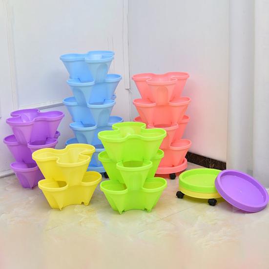 Stackable Plant Pot Creative Petal Design Multi Layers Plant Container Garden Tools