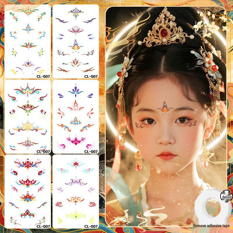 Non-Toxic Ancient Style Forehead Tattoo Stickers for Kids - Easy to Clean, High Appearance Value, Full of Atmosphere