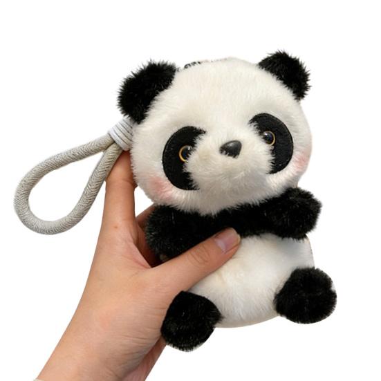 

Bag Pendant Cartoon Animal Doll Plush Charm Keychain with Lanyard Soft Fluffy Texture Stress Relief Table Companion Doll Panda