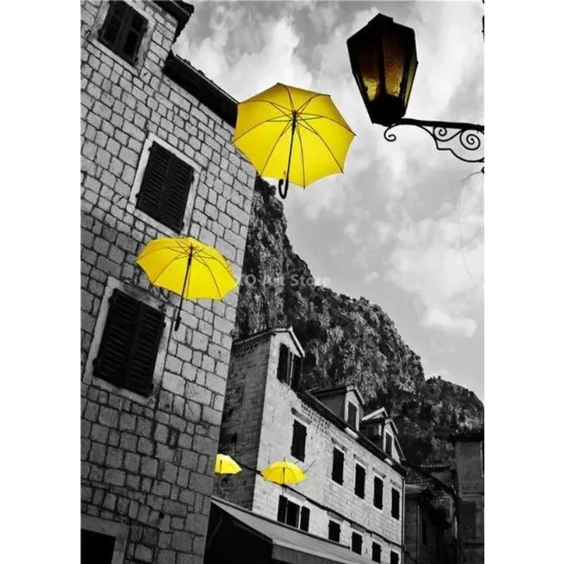 Nordic City Scenery Canvas Painting Yellow Wall Art Poster For Living Room Photograph European Landscape Picture Home Decor