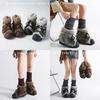 Big head thick-soled snow boots women's 2025 new winter plush thickened fluffy short boots wear warm cotton shoes