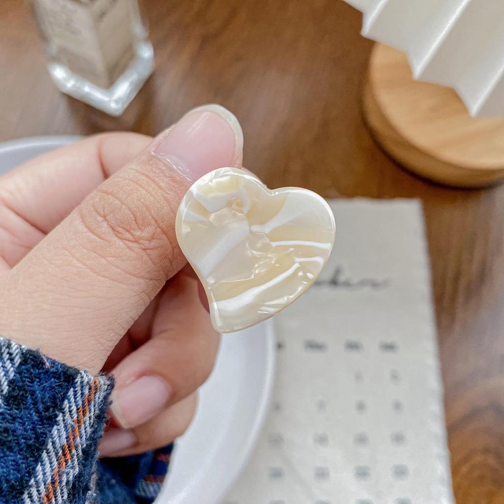 Bofeiya Sweet Heart Acetate Hair Clip - Cute, Small, High-End Side or Top Clip for Braided Hairstyles