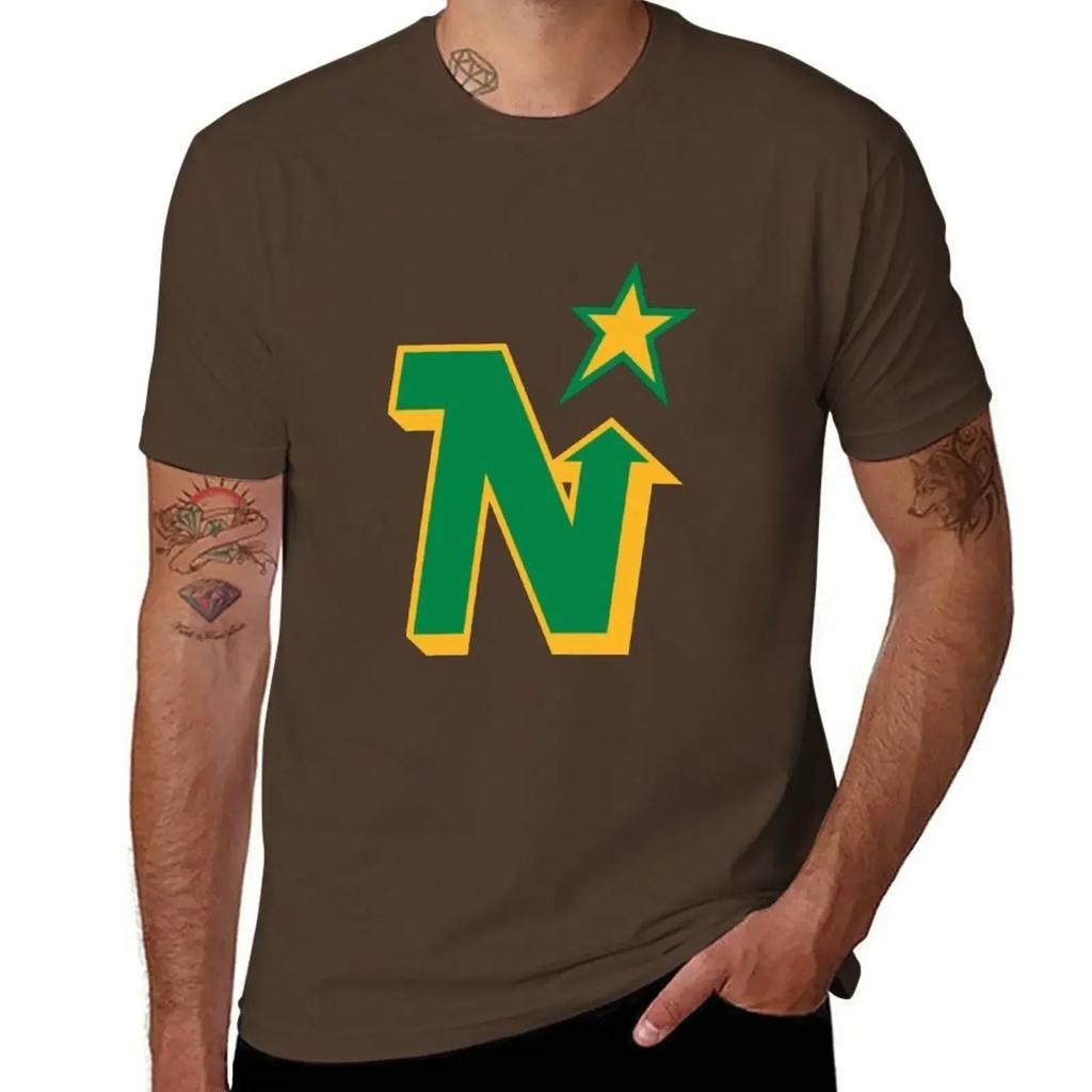 Minnesota North Stars Vintage Hockey Vintage Logo T-Shirt Summer Tops Tees Quick Drying Men's T-shirt