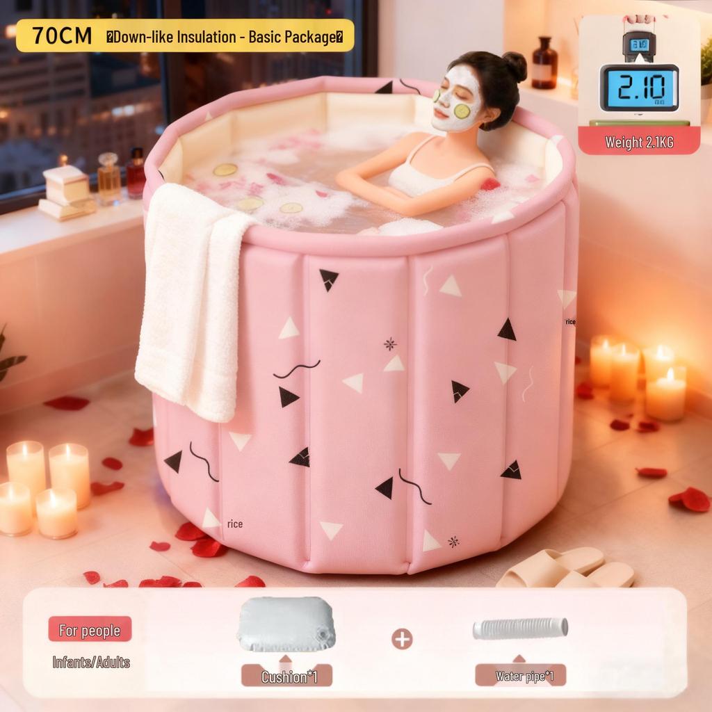 Foldable Bath Tub: Adult & Child Enlarged, Thickened for Full-Body Bathing & Baby Swimming
