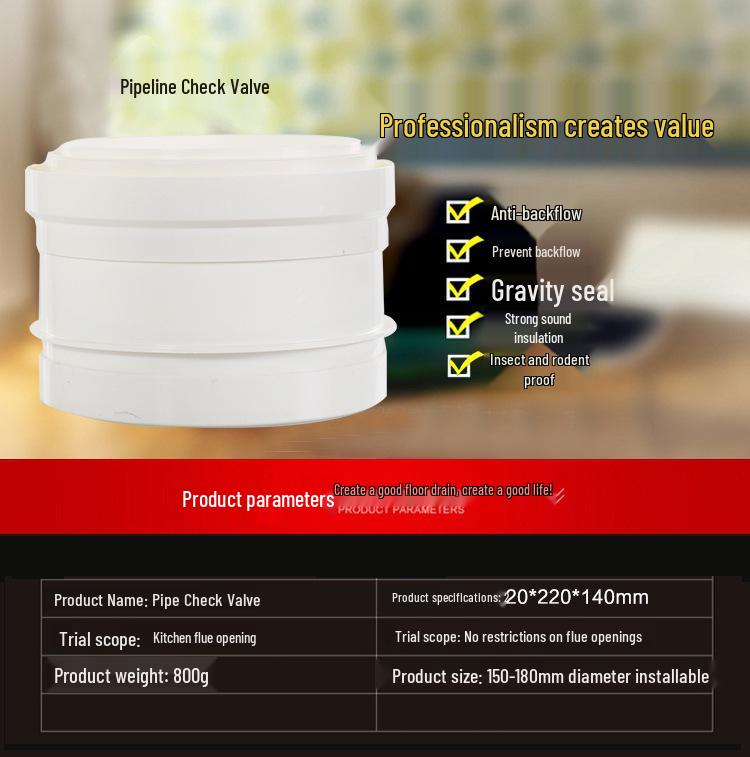 Clapet Anti-Retour Anti-Odeur PVC 160