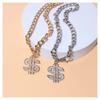 43cm Luxus Hunde Gold Halskette Dollars Metall Kette Halsband Haustierzubehör Hundezubehör