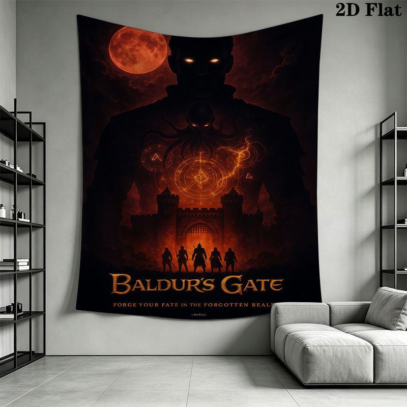 Baldur's Gate Wall Hanging Printed Fabric Blanket Decorative Tapestries for Bedroom Living Room Home Decor