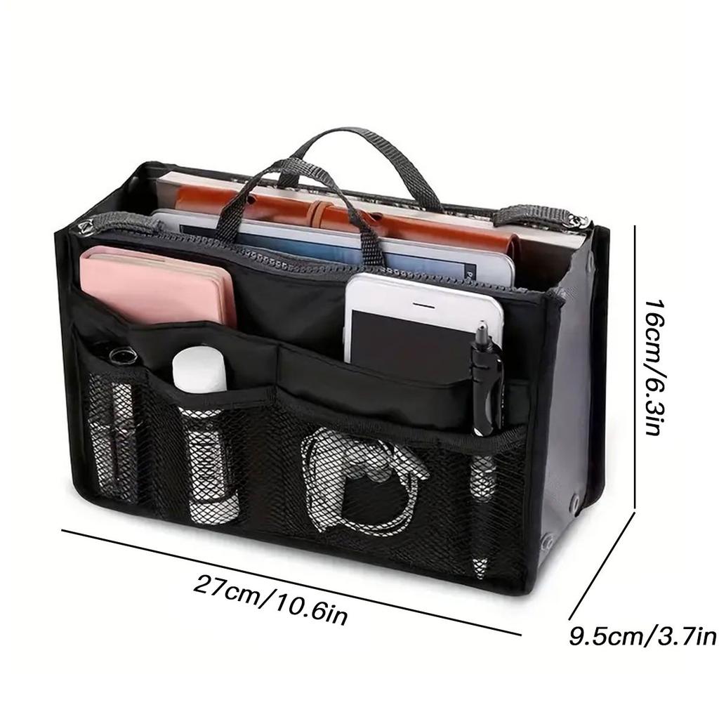 A solid color portable multifunctional travel storage bag, dual zipper middle bag, multifunctional travel toilet bag-ll