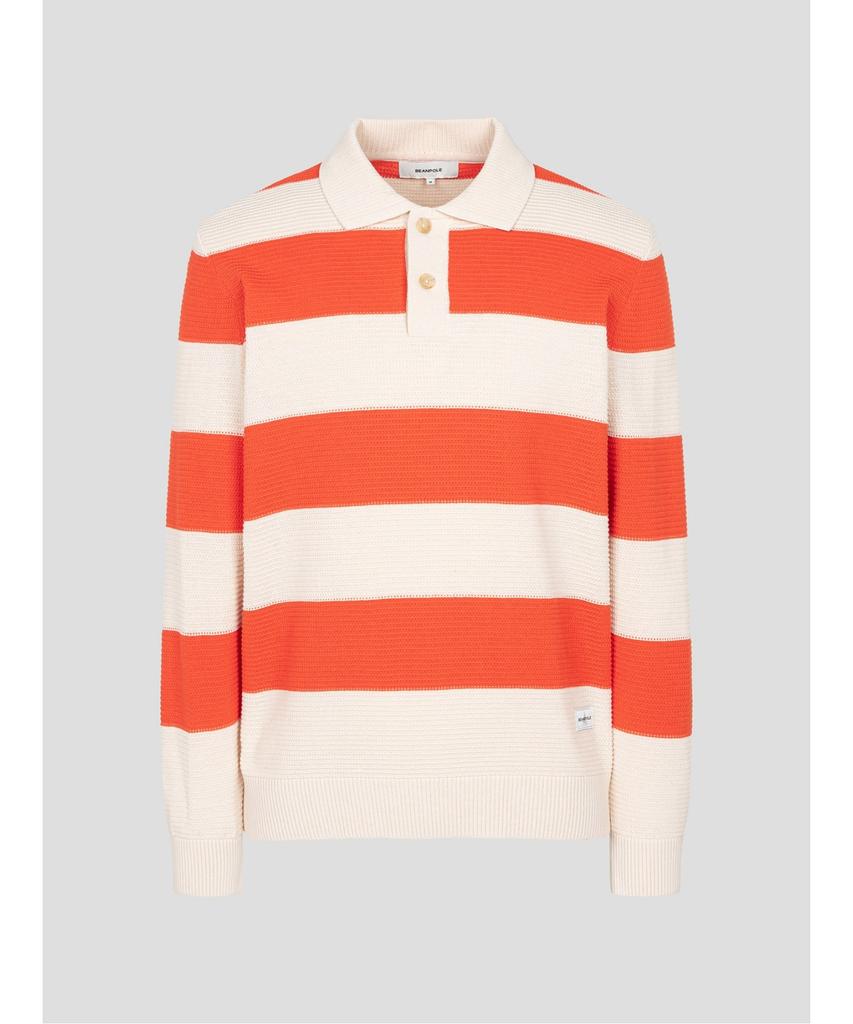 Binpolmen Rugby Stripe Collared Neck Knit Orange (Bc5251C078)