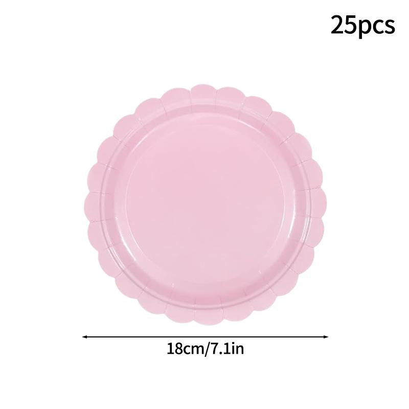 Birthday Party Tableware Set Pink Purple Disposable Paper Plates Napkins Cups Party Decor Wedding Baby Shower Party Supplies