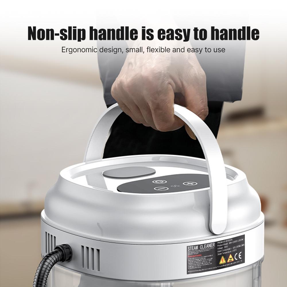 Pressurized Handheld Multi-surface Steam Cleaner with 3 Brushes and Extended Rod for Home Portable