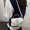 Personality trend women's bag new fashion portable messenger bag solid color shoulder small square bag