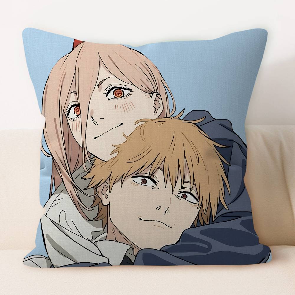 Power C-Chainsaw Man Pillowcase Toon Gift Cushion Cover Bedroom Home Sofa Chair Seat Decor Pillow Case