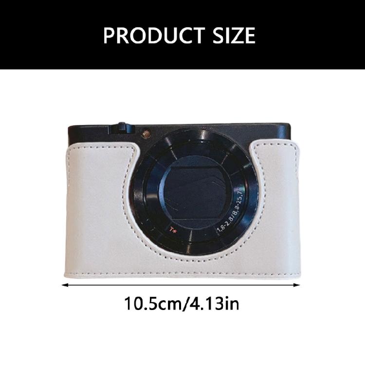 Elegant Leather Camera Case Half Camera Sleeve Bag Durability With Convenient Bottom Access