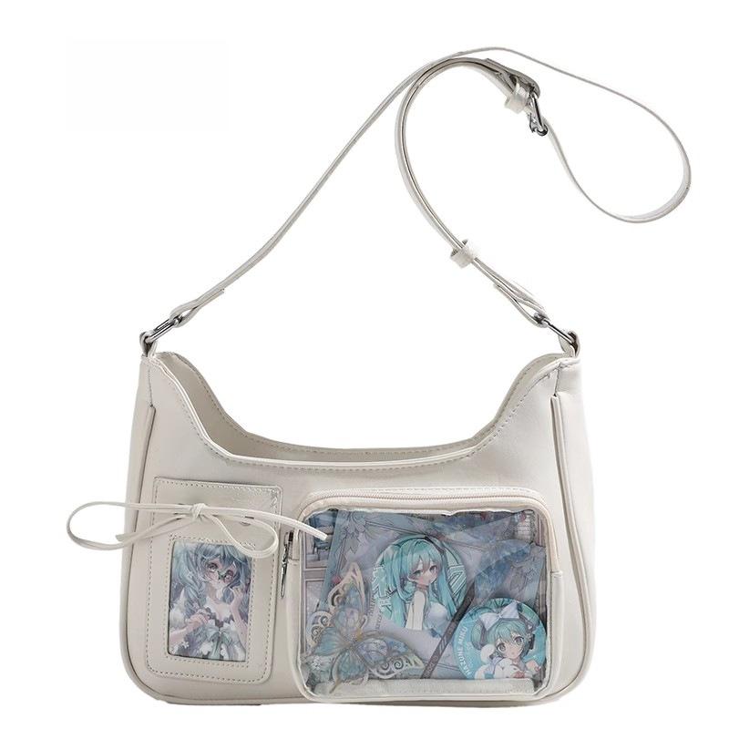 Borsa del Dolore Giapponese Borsa a Spalla a Tracolla Texture Piccola Cibo Pendolarismo Quotidiano Borsa Trasparente Donna
