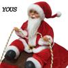 Warm Acrylic Dog Apparel Santa Riding Costume, Christmas Rider Pet Outfit, Hooded Funny Snowflake Pattern Outfits Holiday Cosplay Costume for